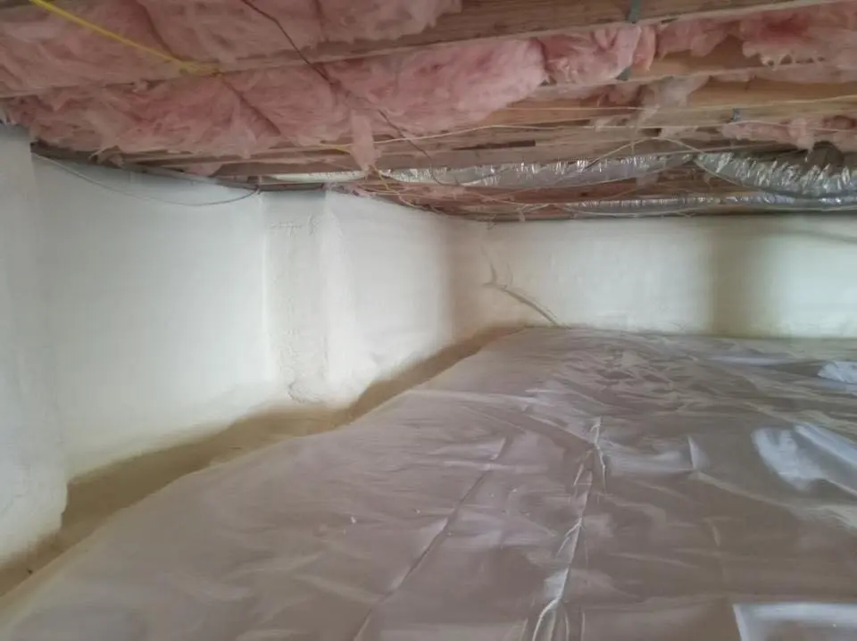 Crawl space encapsulation with closed-cell spray foam for Roof Maintenance in West Athens